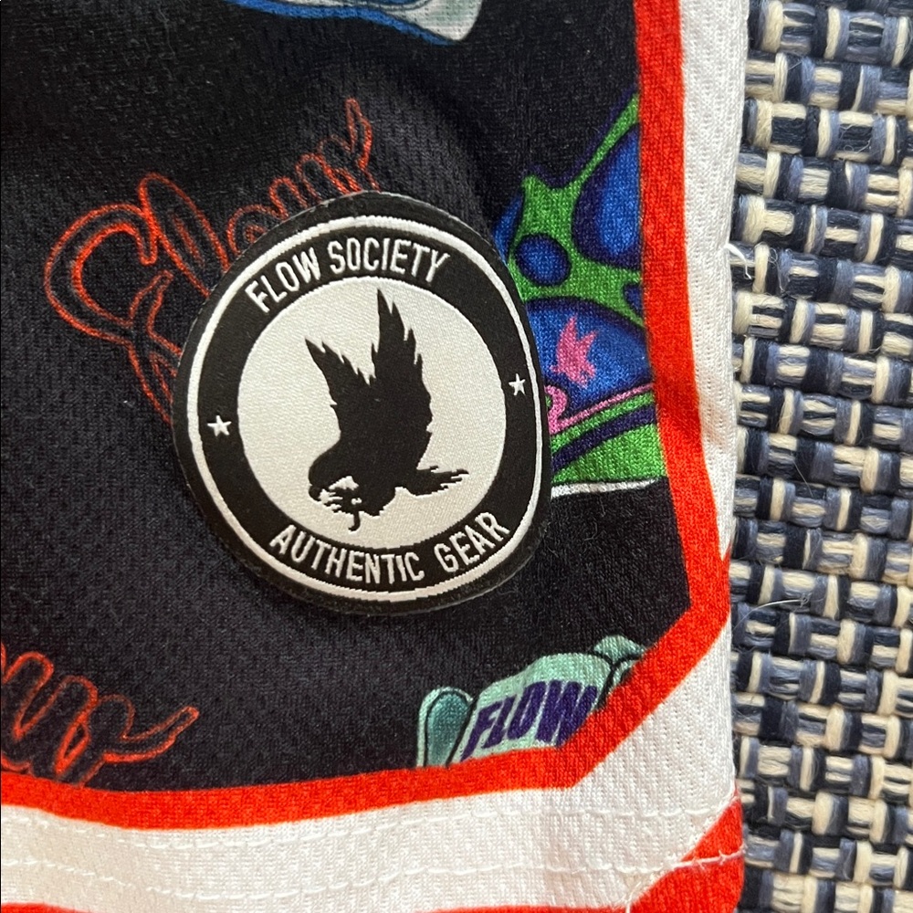 Flow Society Lacrosse Black and Red Graphic Shorts - Picture 2 of 5